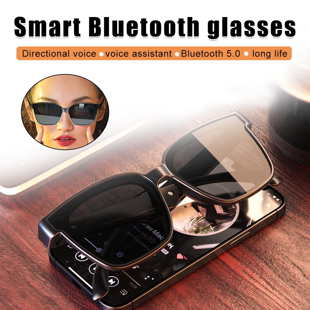 Kính mát thông minh VIRWIR DY-12 kết nối Bluetooth 5.0 phong cách thể thao