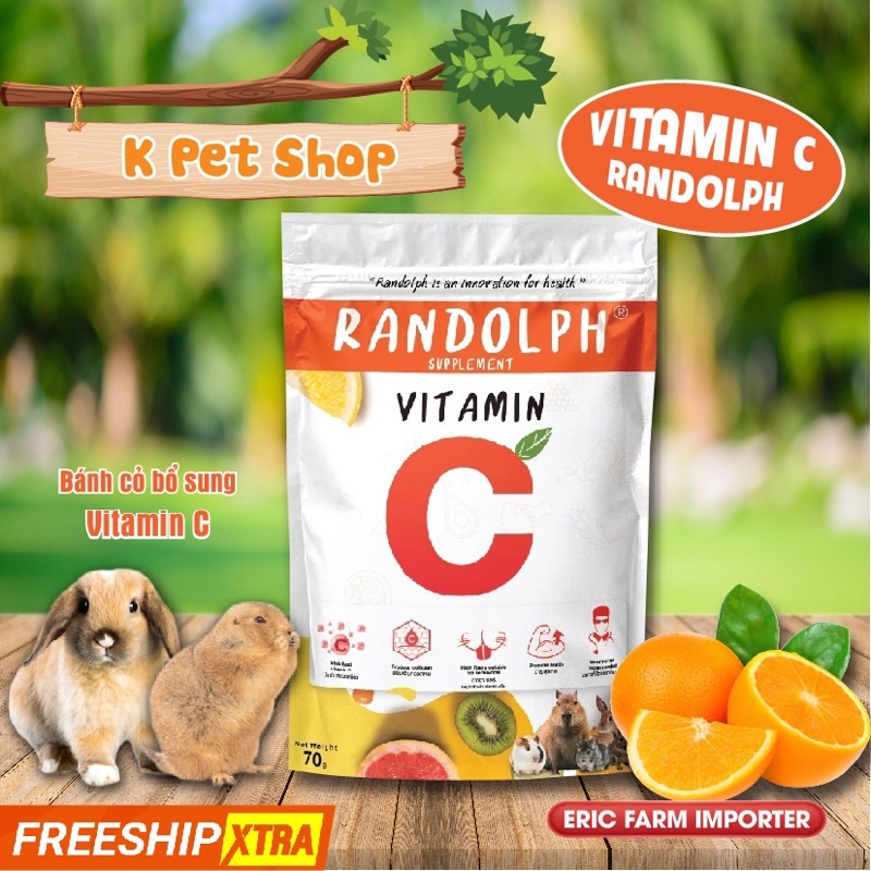 Bánh Cỏ Bổ Sung Vitamin C Randolph  FREE SHIP  Thỏ Bọ Chichilla Sóc Treats For Herbivores Vitamin C