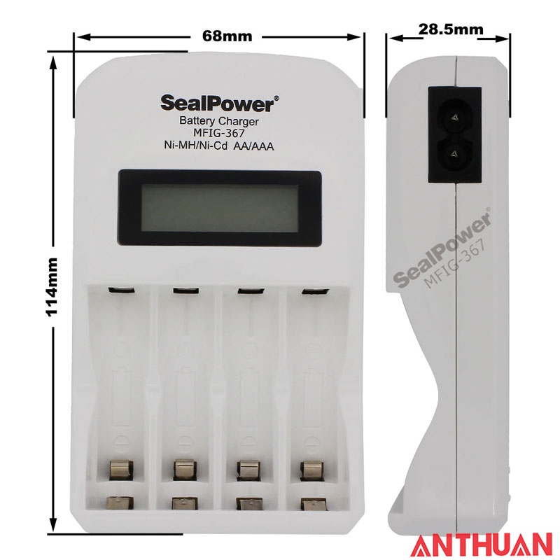 Máy sạc SealPower MFIG-366 / MFIG-367 máy sạc nhanh, Pin sạc AA 3300mAh / AAA 1300mAh, Pin tiểu, đũa có màn hình LCD