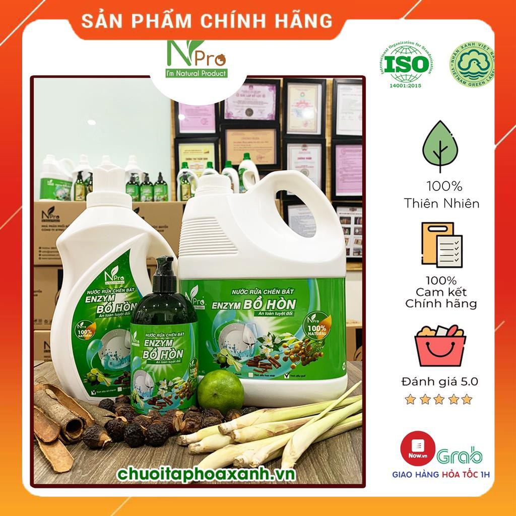 [ FREESHIP ] NPro - Nước rửa chén enzym bồ hòn Sả Chanh 4L