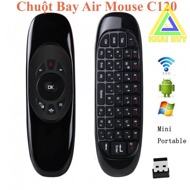 Remote Điều Khiển Đa Năng Chuột Bay Air Mouse C120 - Kèm 47 Phím Từ A Đến Z Và Chữ Số