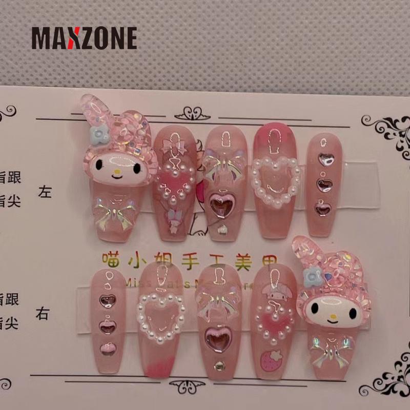 SANRIO Sticker Dán Móng Tay Hình Búp Bê Hoạt Hình 3D Dễ Thương