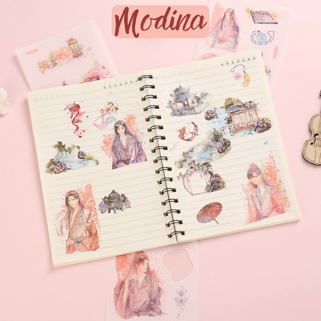 Set 6 tấm sticker trang trí sổ, hình dán sticker cute