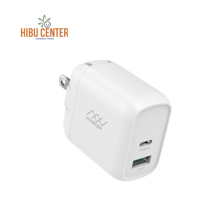 Sạc Nhanh INNOSTYLE Minigo Pro Dual PD/QC3.0 18W WHITE – IP18-2PDWHI