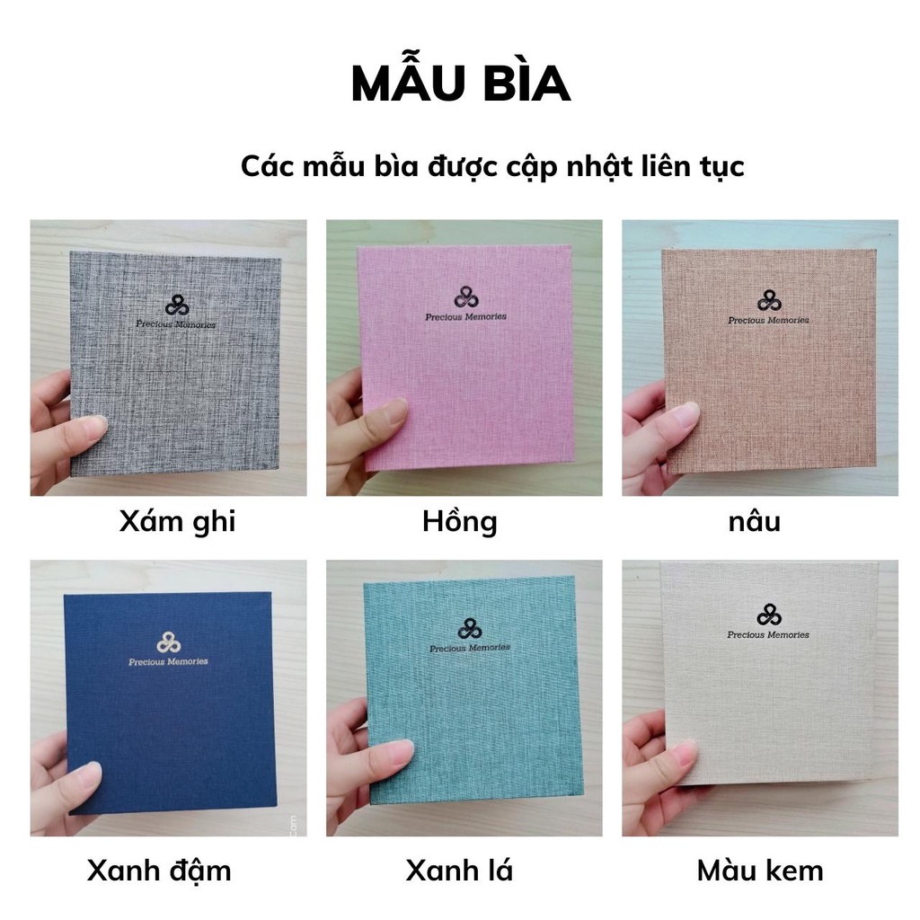 Album ảnh 6x9 đựng 100 tấm bìa vải vintage Tú Vy Studio binder card, quà tặng, để ảnh cho con, để lomo card
