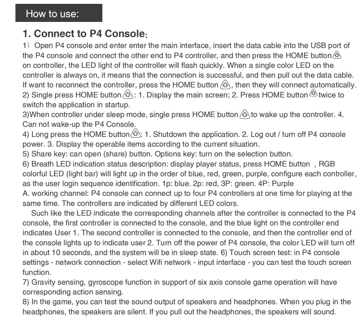 PLAYSTATION Tay Cầm Chơi Game Ipega Ps4 Pg-P4008 Có Đèn Led 4 Điều Khiển Cho Sony P4 Ps3 Android