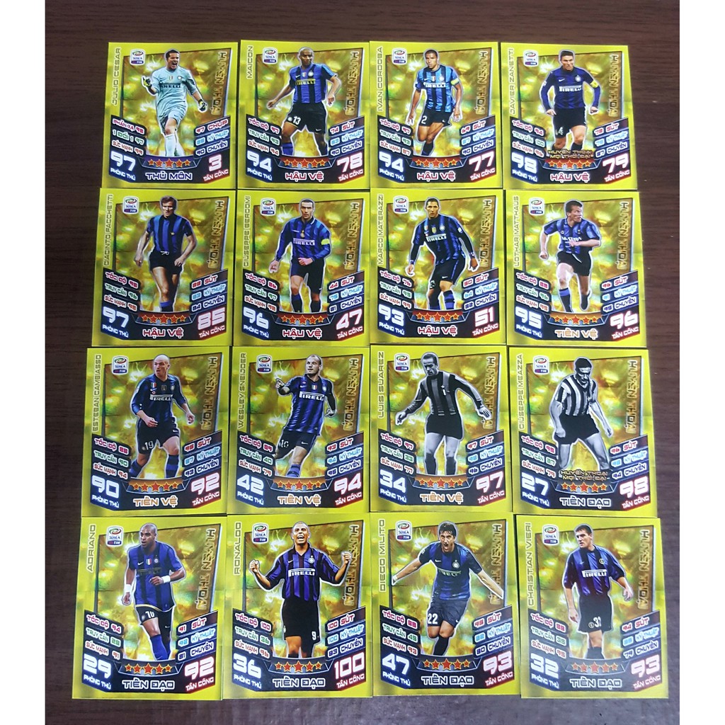 - Bộ thẻ in Match Attax Huyền thoại Serie A Calcio Poca