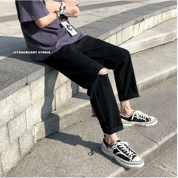 Quần jean baggy nam ống suông, quần bò nam form baggy TR01 hot trend 2022