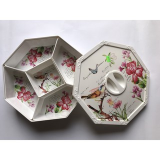 [ Rẻ vô địch ] Khay đựng mứt, bánh kẹo tết bằng phíp loại 1 hình lục lăng