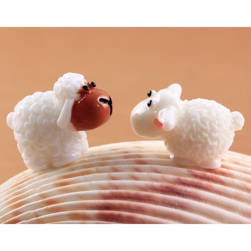 Charm (C71) slime/ Dụng Cụ Charm Trang Trí [Ko Keo &amp; Nút] Hình bé cừu (1.6x2.1 cm)