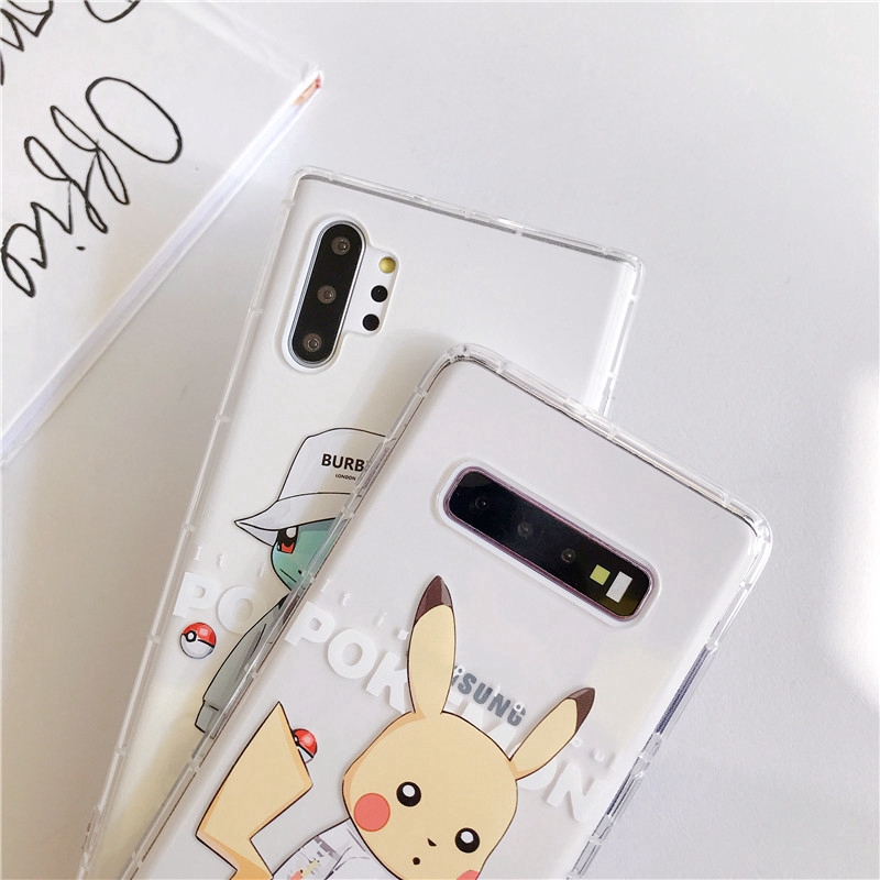 Ốp điện thoại chất liệu TPU hình pikachu cho Samsung S9 Plus S8 S10 Samsung Note 10 Pro Note 8 9
