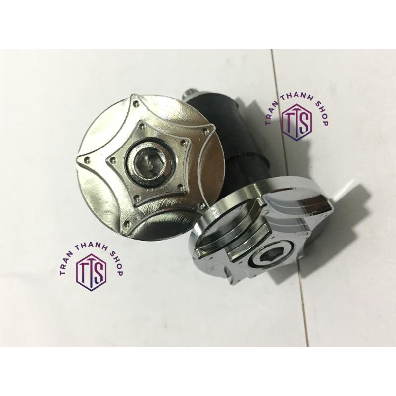 Gù tay lái xe máy INOX CNC - TTS1 (Trắng ánh kim )