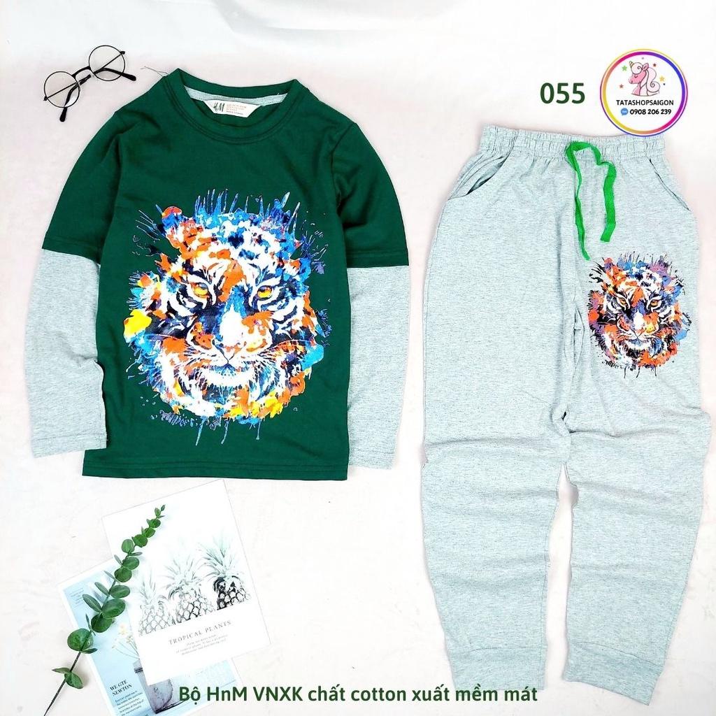 23 đến 50kg - Bộ dài mặc ngủ cho bé trai size đại thun cotton xuất mềm mát VNXK 066