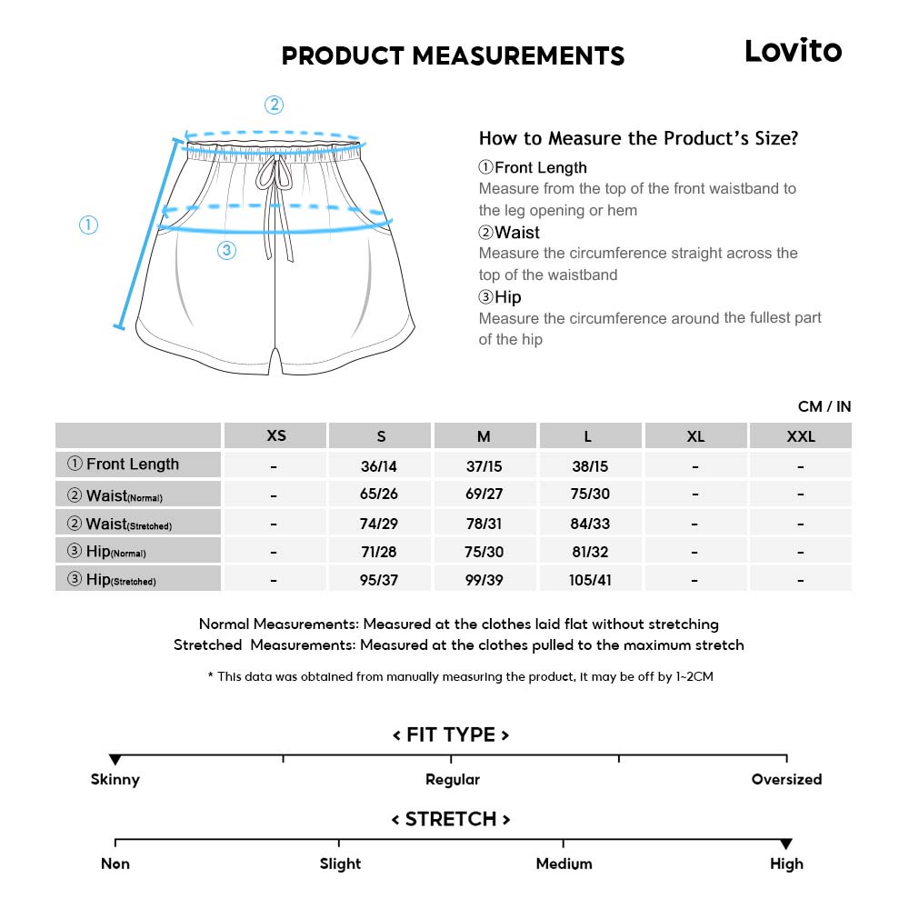 Quần short thể thao Lovito L11100 lưng cao nhanh khô màu xanh dương