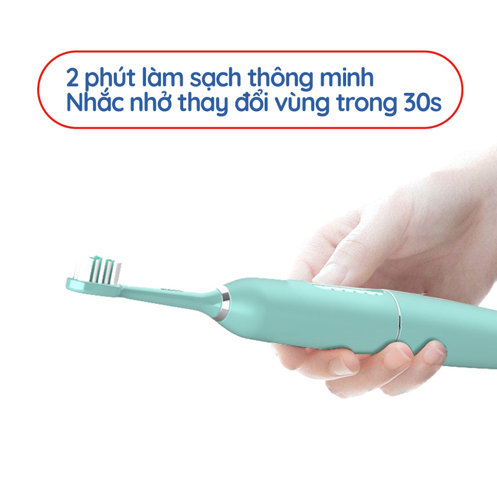 Bàn chải đánh răng điện cảm ứng - Sạc không dây, chống nước IPX7 – BH 3 tháng - Mian Mart