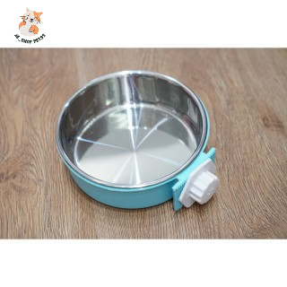 Bát lòng inox cao cấp gắn lồng chuồng cho chó mèo thú cưng - Bát ăn cho chó mèo