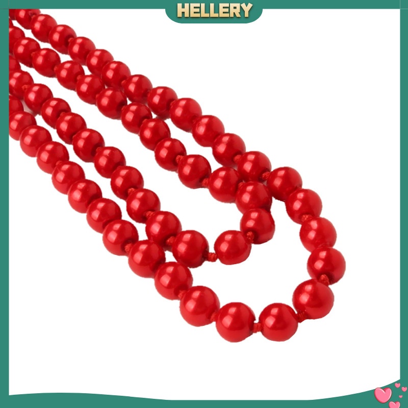 Vòng cổ chuỗi hạt kính và ngọc trai nhân tạo màu đỏ