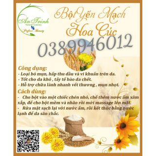 100g Bột handmade Yến mạch Hoa cúc giúp trắng da thư giãn