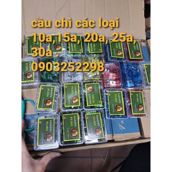 [Mã LIFEAU5SALE giảm 20k đơn 50k] cầu chì cả hộp 100 chiếc 10a, 15a, 20a, 25a, 30a cực tiện dụng chân to