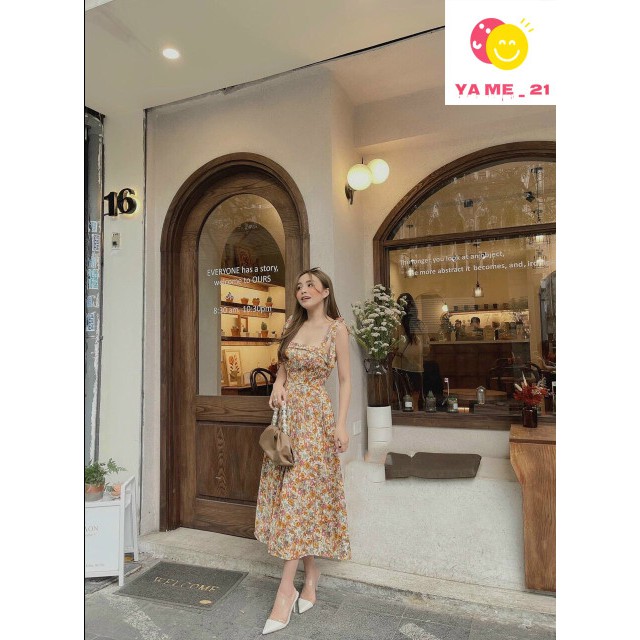 Váy Nữ Hoa Nhí Đẹp, Đầm Hoa Nhí Đi Biển 2 Dây Nơ Dáng Xòe Chất Von Lụa | BigBuy360 - bigbuy360.vn
