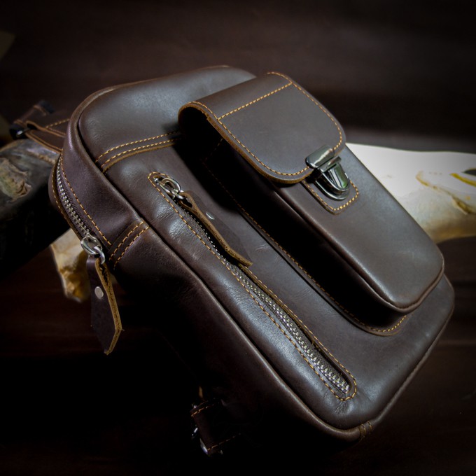 Túi chéo da bò thật, da bò sáp nhập khẩu cao cấp Pocket sling bag - Manuk vn Leather Design | BigBuy360 - bigbuy360.vn