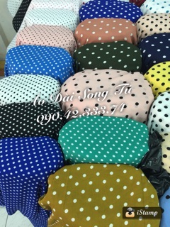 Vải áo dài chấm bi xốp