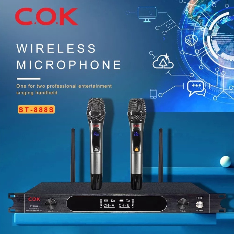 Micro không dây cao cấp COK ST-888 dành cho karaoke gia đình