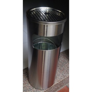 Thùng rác inox A35-A (có gạt tàn thuốc lá)
