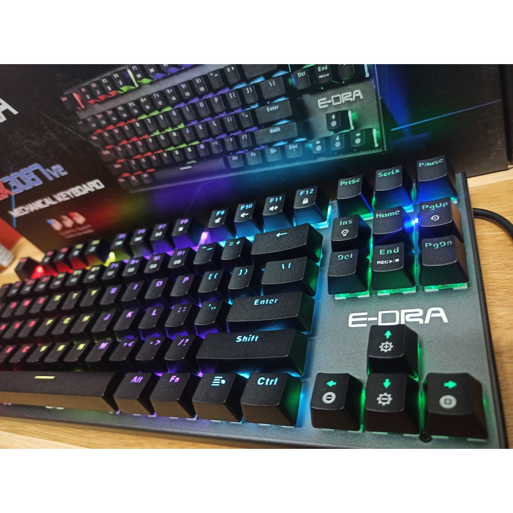 Phím cơ Edra EK3087 v2  Rainbow Led/ EK3087 Red Led chính hãng
