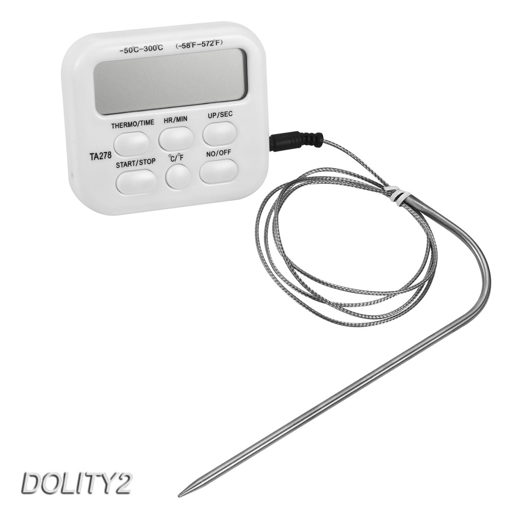 Nhiệt Kế Điện Tử Không Dây Màn Hình LCD Kỹ Thuật Số Có Hẹn Giờ Dùng Nướng Thịt BBQ