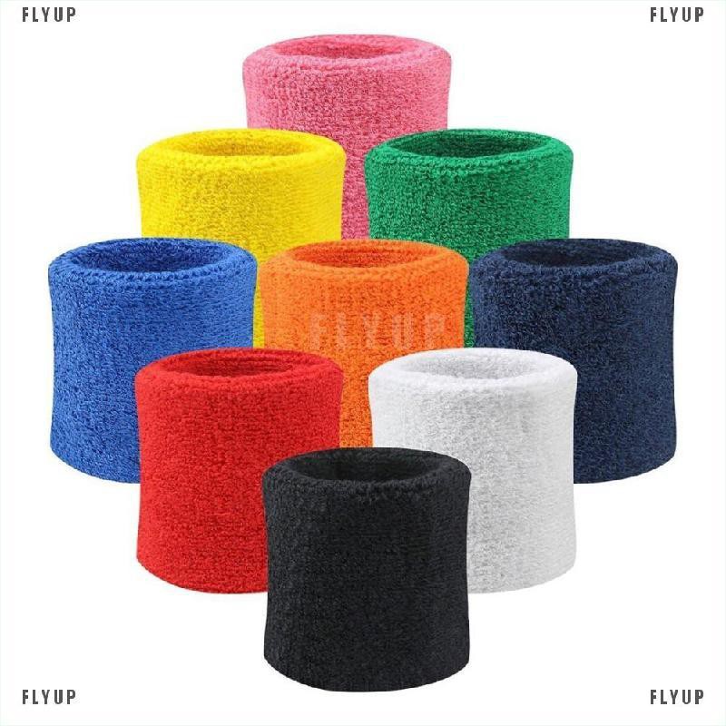 2pcs Sweatbands Wristband Tennis Squash Badminton Gym Football Wrist Bands「FLYUP」