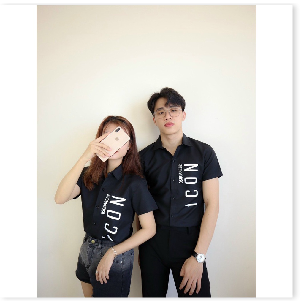 Áo sơ mi in thêu ngăn tay nam nữ cực đẹp , dành cho giới trẻ KOKO MI FASHION