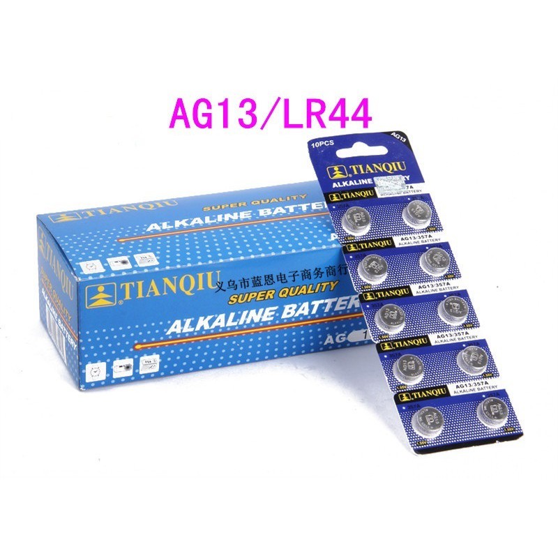 1 vỉ 10 viên pin cúc áo AG13 tương đương LR44H – A76 – SR44