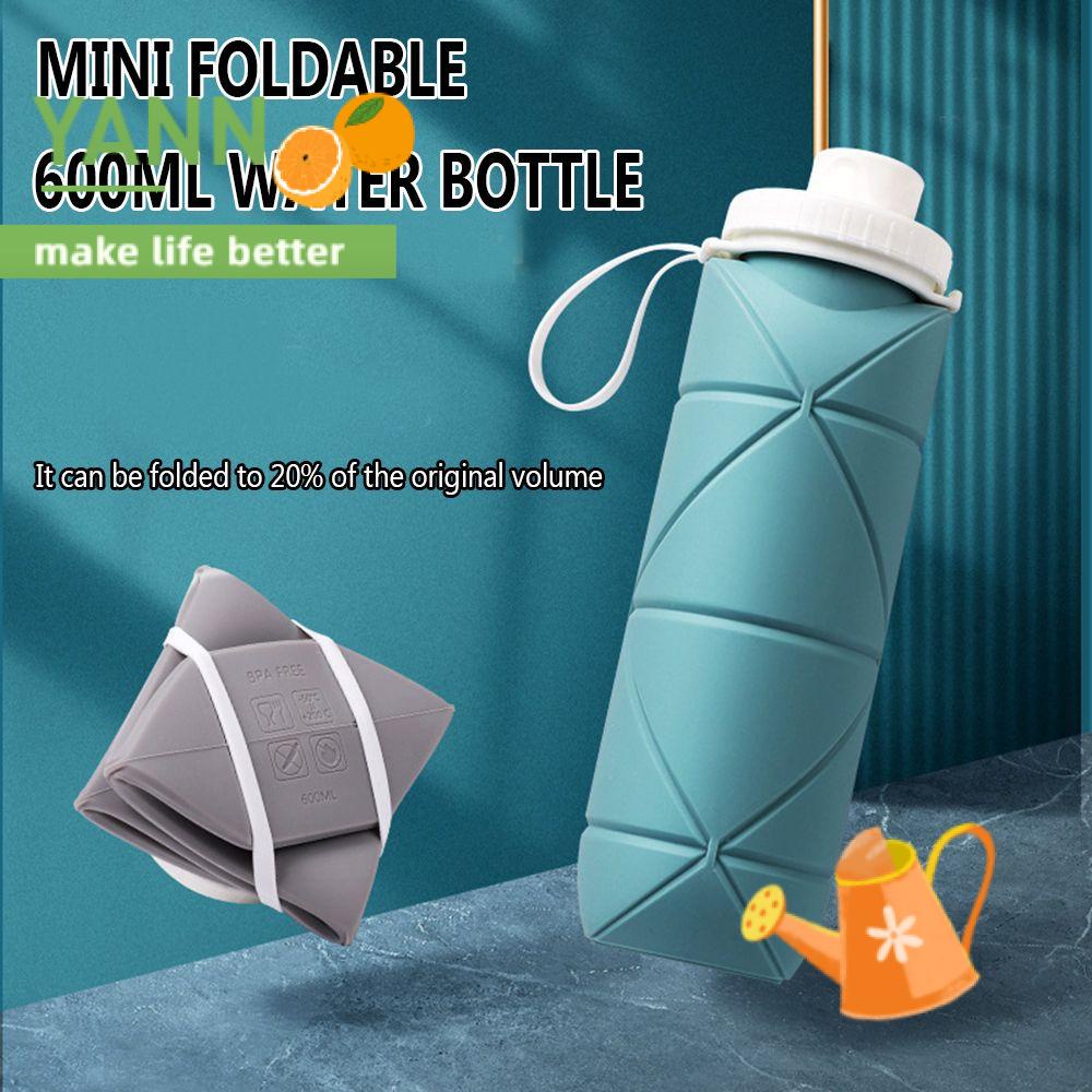 Bình nước silicone thể thao 600ml nhỏ gọn nhiều màu sắc cho người lớn/ trẻ em tiện dụng