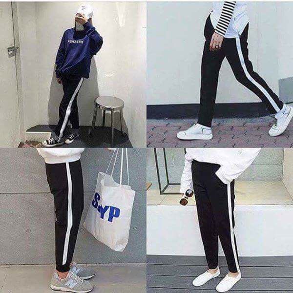 Quần jogger nỉ một line cực chất