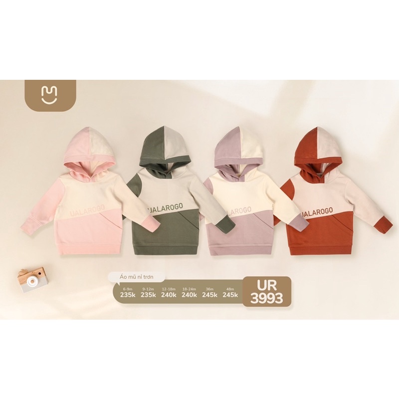 Áo Hoodie Cho Bé Trai 6 đến 4 tuổi Chất Nỉ UalaRogo áo giữ ấm mùa đông