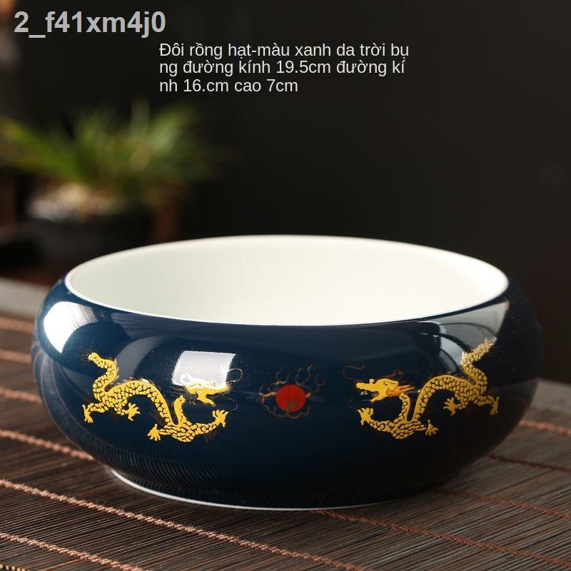 ♦ Chậu rửa chén sứ lớn, bình đựng bã trà, phụ kiện bộ ấm đồ dùng chén, bút nước nhỏ gia đình
