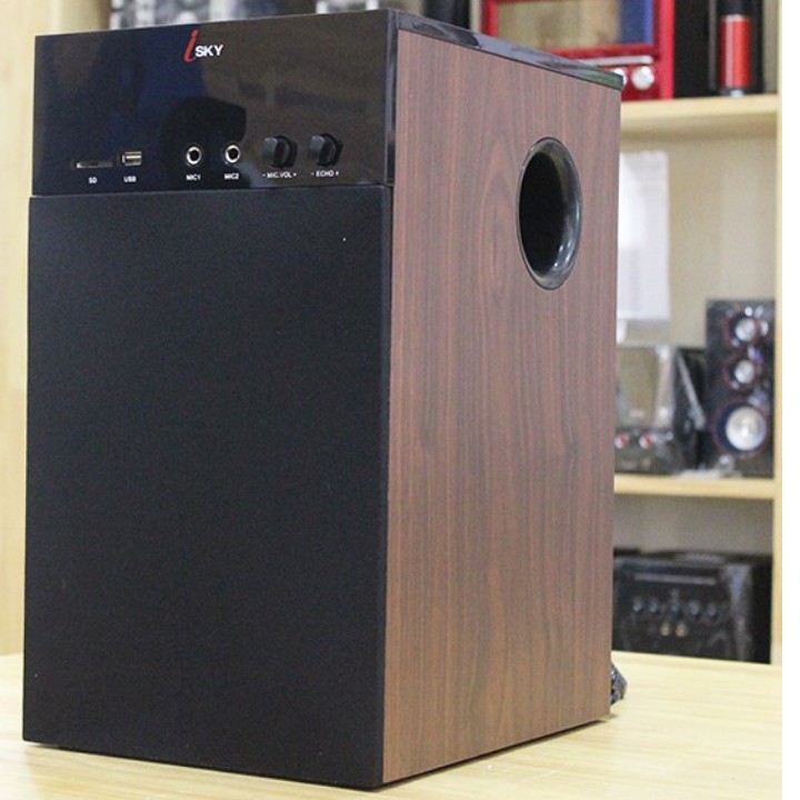 Loa Bluetooth Karaoke Để Kệ Tivi Skynew SKN-325 Vân Gỗ - Dàn Loa Karaoke Gia Đình - Bảo Hành 2 Năm