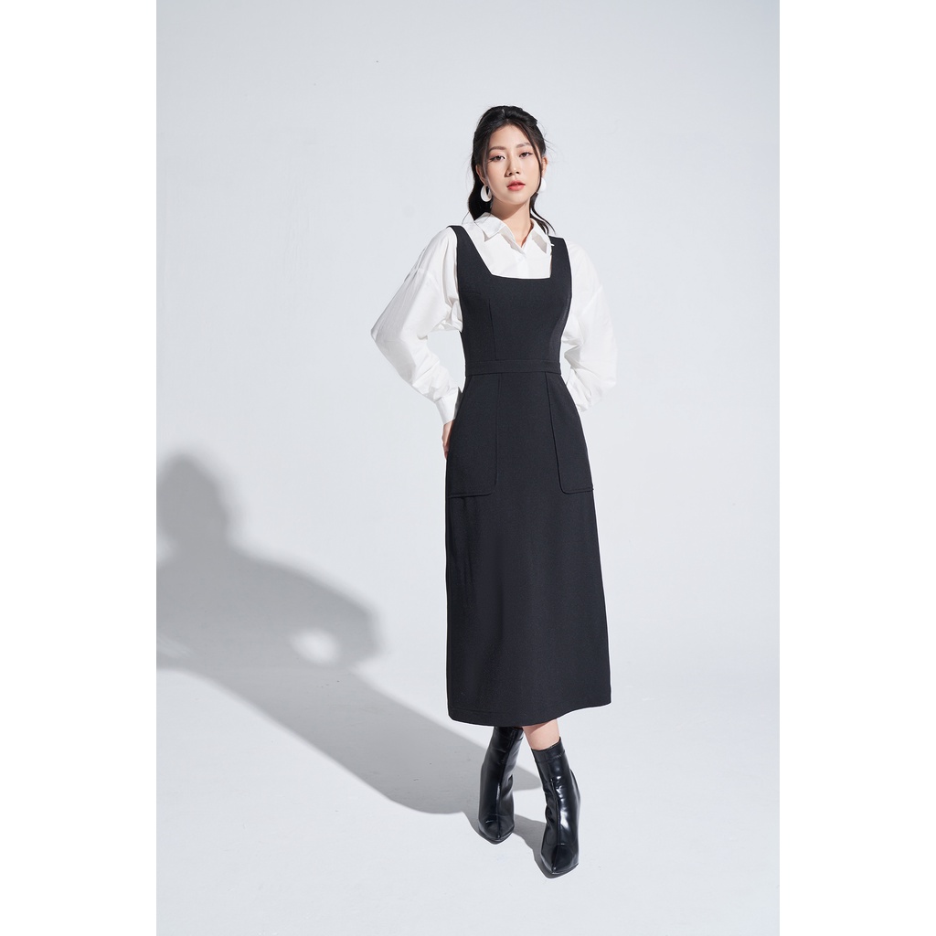 Đầm yếm dài cổ vuông dáng thắt eo LADY ME by Eva de Eva 21ADKO013D