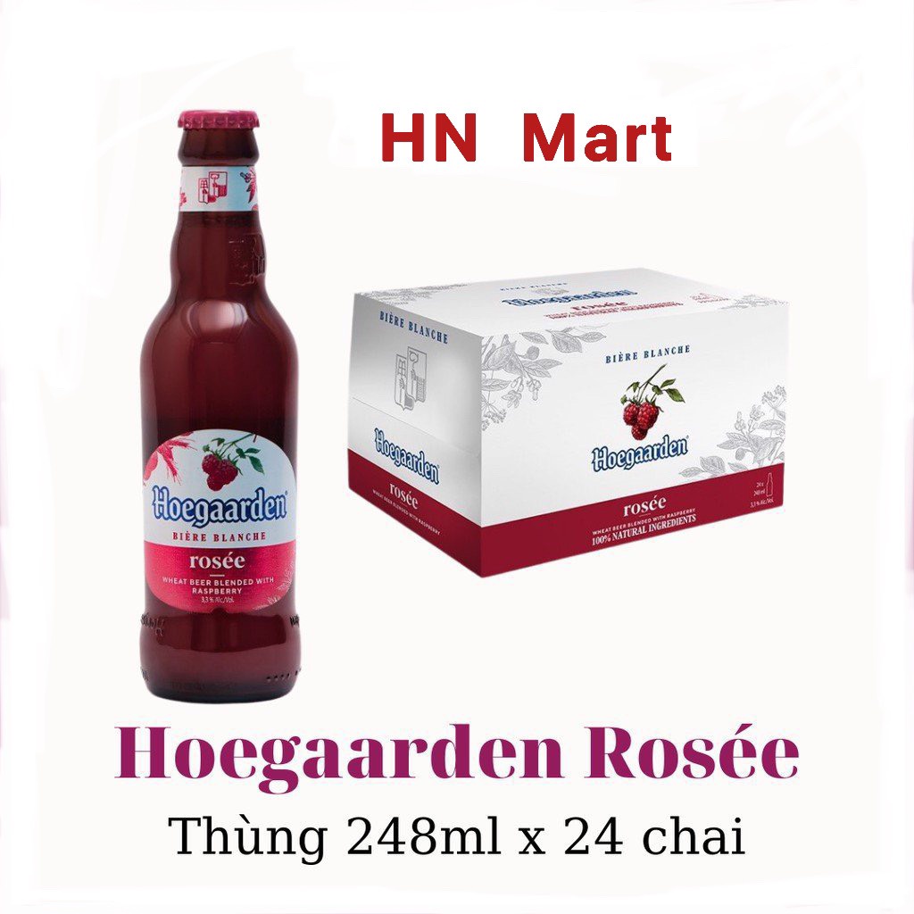 Thùng Bia Hoegaarden Rosée 24 Chai 248ml