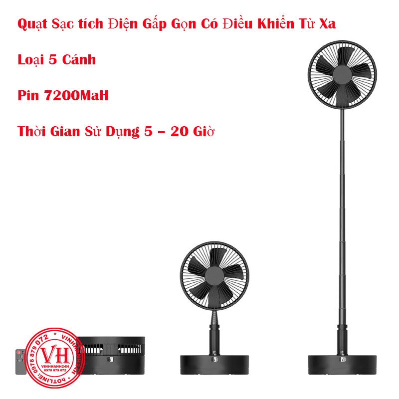 Quạt Tích Điện Gấp Gọn Đa Năng Tiện Ích | BigBuy360 - bigbuy360.vn