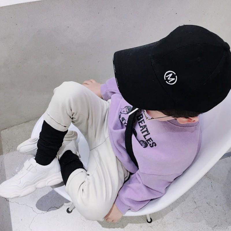 Nón lưỡi trai bóng chày thêu chữ phong cách Hàn Quốc dành cho các bé