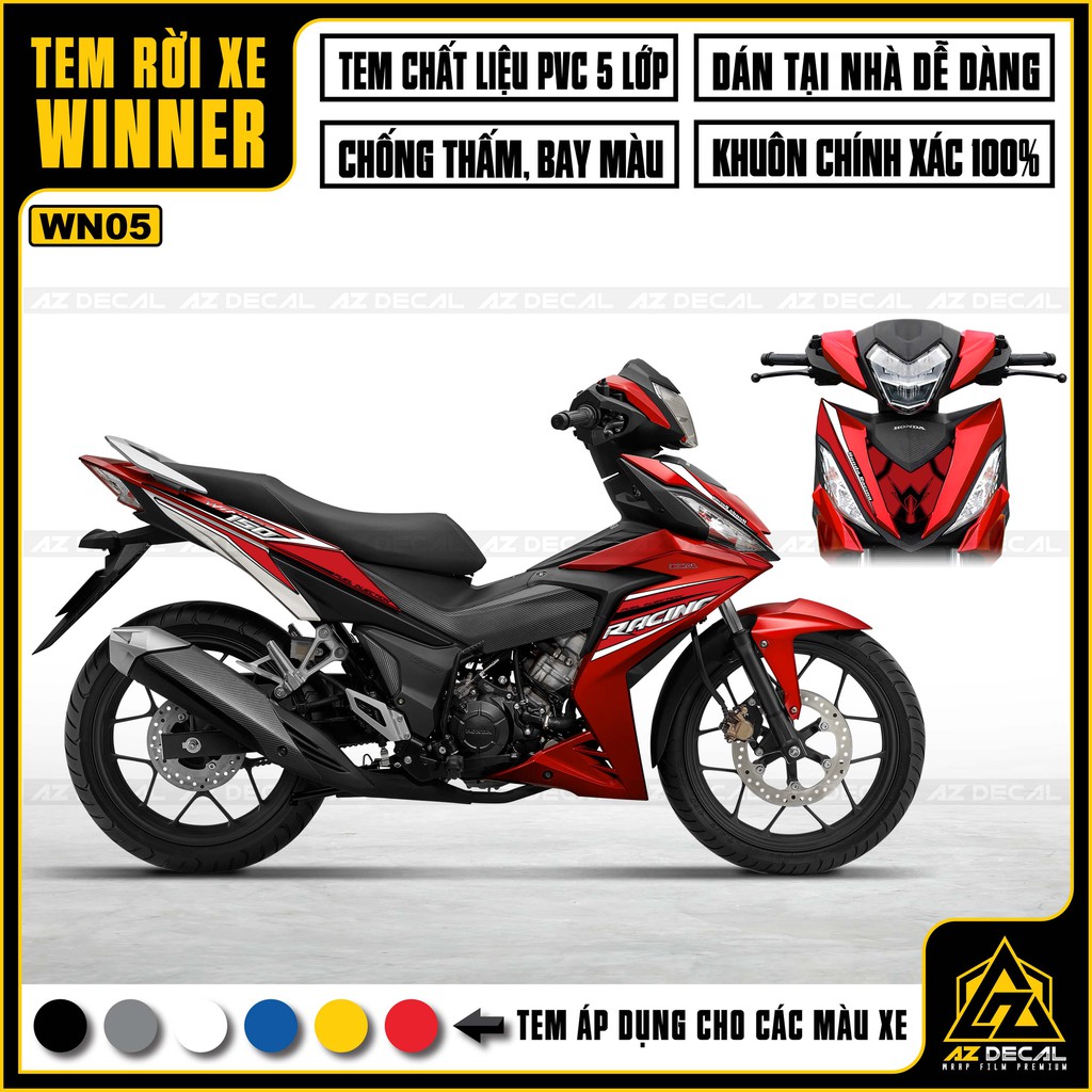 [New] Tem Xe Honda Winner Racing 150 | 2WN05| Tem PVC 5 Lớp Cao Cấp