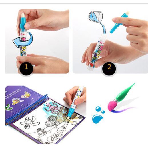 Tranh Tô màu nước ma thuật, chỉ cần nước lọc vẽ tranh không giới hạn với 18 chủ đề khác nhau