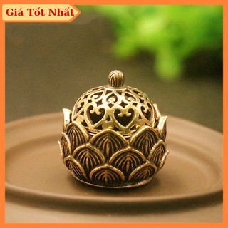 Lư hương bằng đồng mini đỉnh xông trầm lò đốt nhang size nhỏ