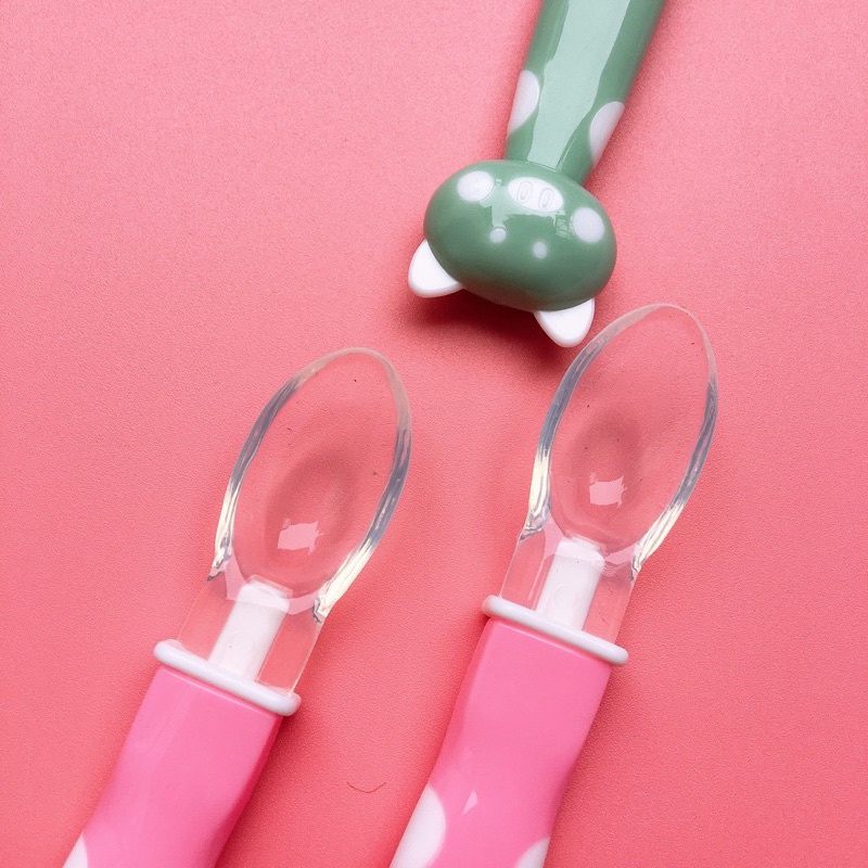 Muỗng thìa ăn dặm silicon hình mèo đáng yêu cho bé