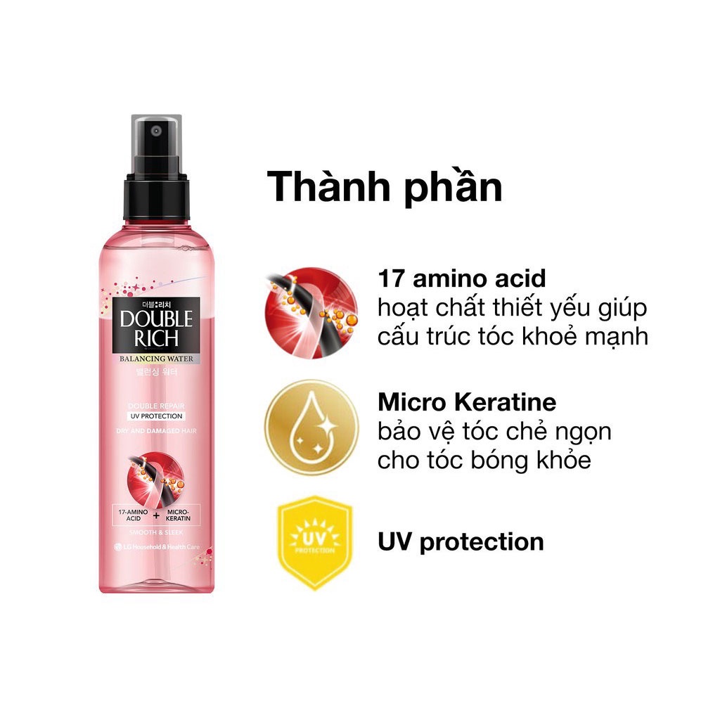 Nước Xịt Dưỡng Tóc Khô Xơ &amp; Hư Tổn Double Rich 250ml