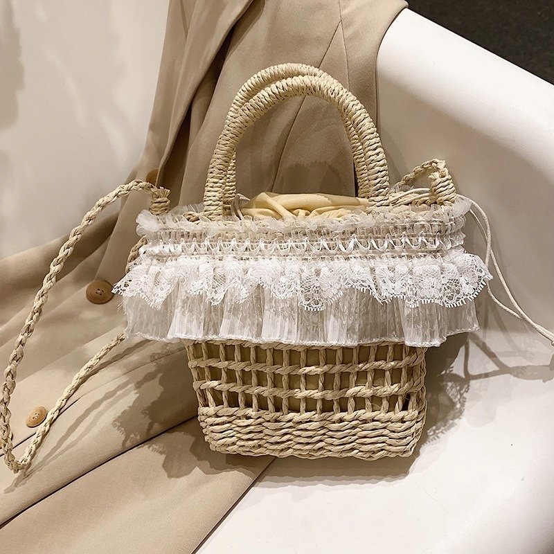 Túi Xách Tay Đeo Chéo Vai Phối Ren Kích Thước Nhỏ Gylb330 Dành Cho Nữ