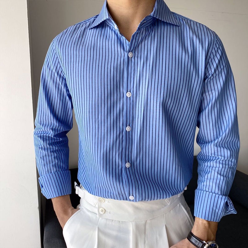 Áo sơ mi nam kẻ sọc tay dài CÔNG SỞ Trady form ôm body lịch lãm - Trady Fashion | BigBuy360 - bigbuy360.vn