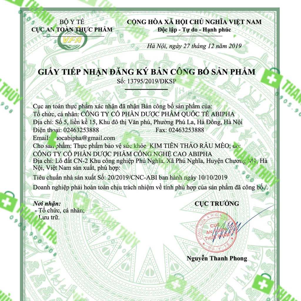 Kim Tiền Thảo Râu Mèo Abipha  Hỗ Trợ Làm Mòn Sỏi, Giảm Nguy Cơ Hình Thành Sỏi Đường Tiết Niệu